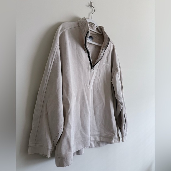 Columbia 1/4 Zip Mock Neck Sweatshirt - Men’s XL - Creamy Beige - Picture 2 of 10